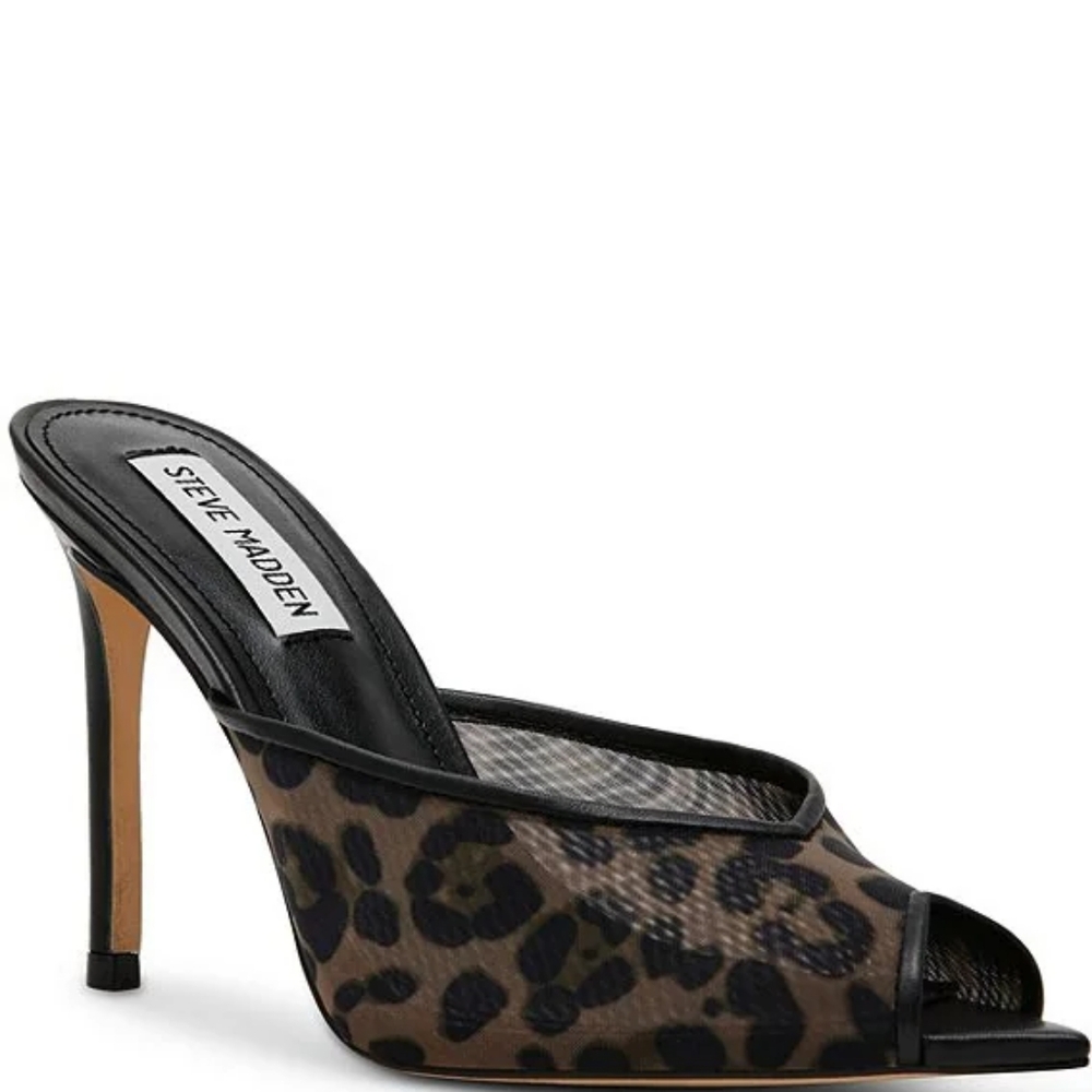 Steve Madden Black and Brown Leopard Print Heels